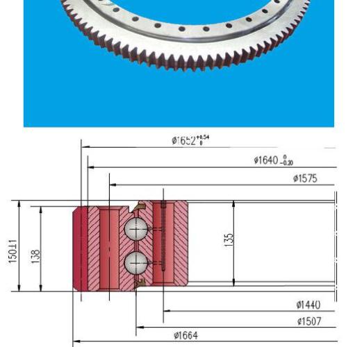 double row ball bearing with external gear