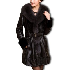 Genuine Sheepskin Leather Fox Fur fashion