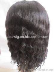 12'' 1b# remy indian human hair full lace wig BODYWAVE