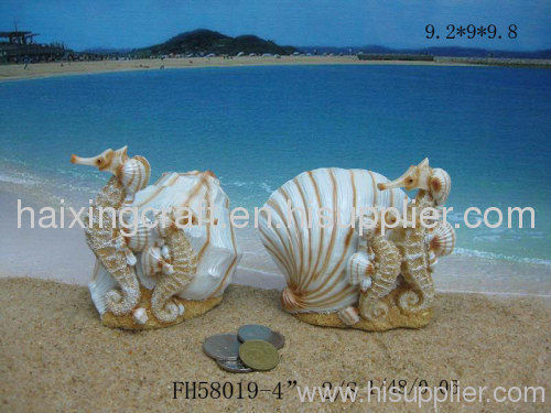 Resin Seahorse Money Box