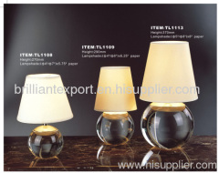 crystal table lamp with paper shade