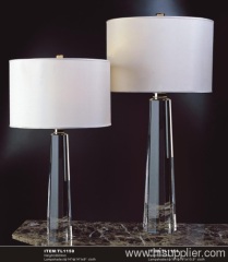 crystal beside lamp