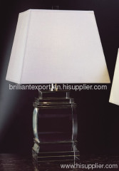 Square crystal table lamp