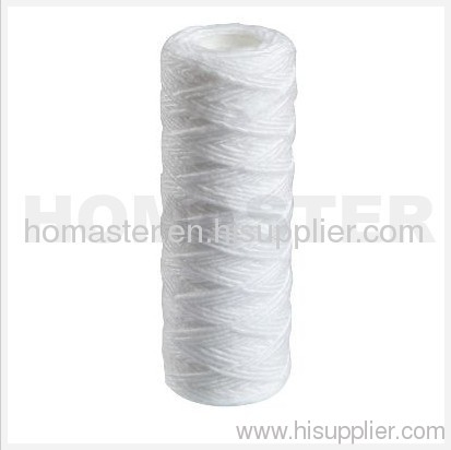 Cotton string wound water filter cartridges with PP core