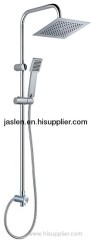 Luxurious and adjustable shower column with plastic showers