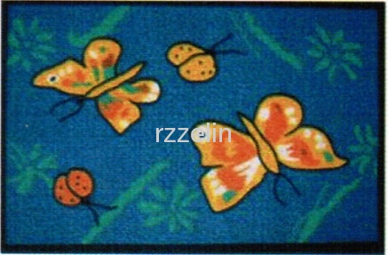 butterfly nylon printed floor and door mats