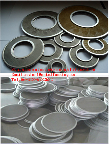 Stainless steel wire mesh filter disc