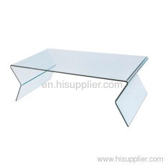 Hot bending glass coffee table