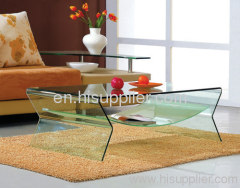 Hot bending glass coffee table