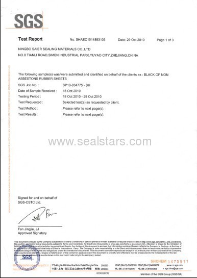 SGS certificate