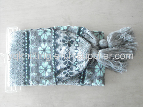 100% Acrylic jacquard knitted scarf