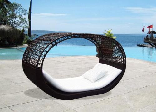 rattan sun loungers