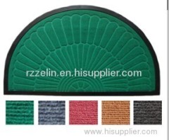 semicircle flocked rubber door mats