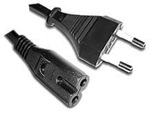 VDE power cords with FIGURE OF EIGHT connector