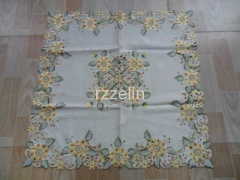 yellow flower embroidered table cloths