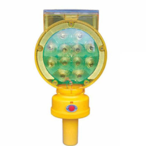 LED obstruction light solar barricade