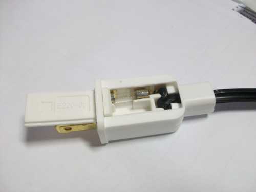 US two prong fused plug power cord supply