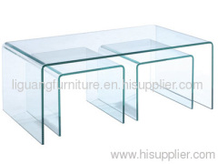 Glass nest coffee table