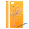 Transparent Pattern with Diamonds Plastic Hard Case Cover for iPhone 4S (Orange)