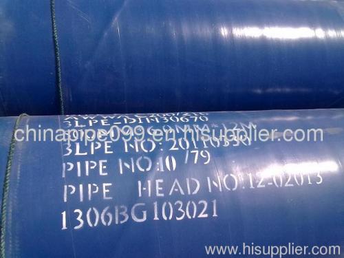 Blue Green 3PE coating SAWH PIPE DN200-2620mm