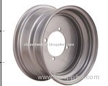 white ATV steel rim with 4 bolts