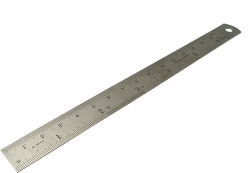 Hardened Steel Ruler with "Easy-Read" inch