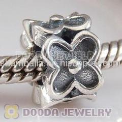 Cheap european Silver Flower Charms Beads