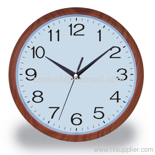 Wooden color plastic wall clock