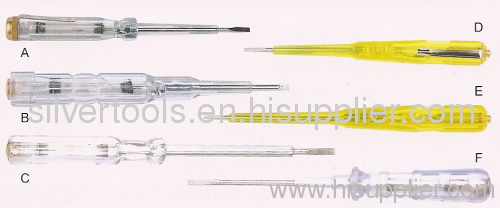 electricity test pencil, screw drivers