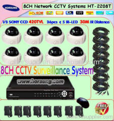 8CH CCTV IR Dome Camera & DVR Surveillance System