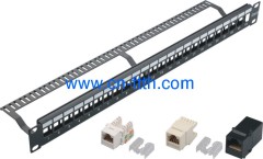 24 Ports Blank Patch Panel With Cable Manager