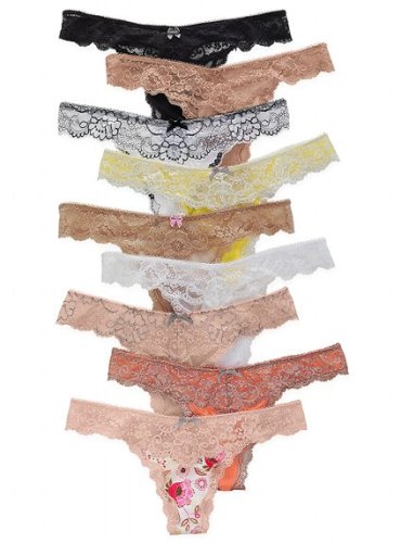 Ladies lace trim thong