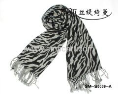 Free Shipping, 2012 Popular Strip Scarf, Ladies Inclinde Leograde Grain Scarf, ladies hijab scarf Wholesale SM-S0009