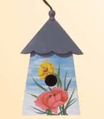 Wooden painted bird house