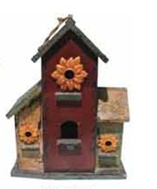Wooden painted bird house