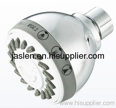 Three function shower head with brass ball joint