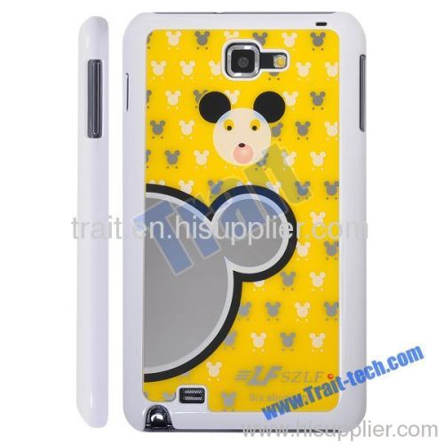Mirror Cartoon Shining Backdrop Plastic Hard Case for Samsung Galaxy Note i9220(Yellow)