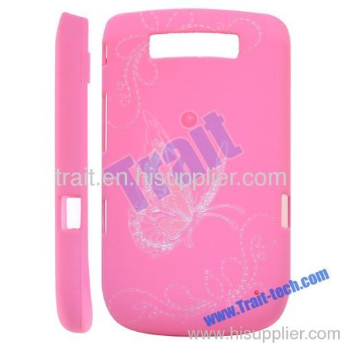 Frosted 3D Carving Butterfly Hard Case Cover for BlackBerry Torch 9800 (Pink)