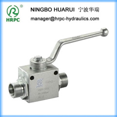 stainless steel high pressure 2-way hydraulic ball valve with mounting holes