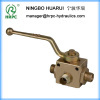 hydraulic yellow zinc plated high pressure 3-way ball valve with mounting holes