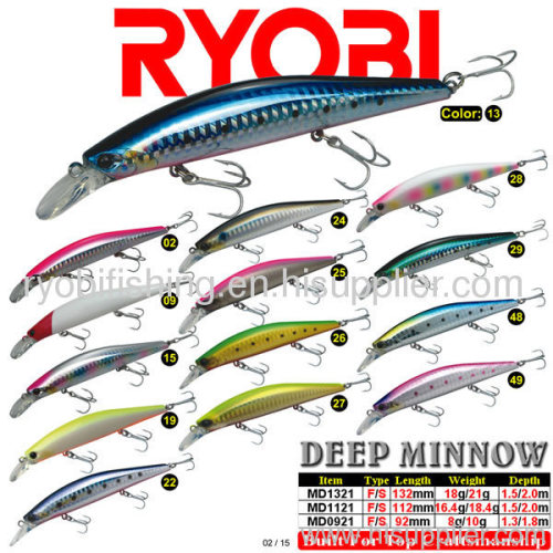 RYOBI HARD FISHING LURES - DEEP MINNOW