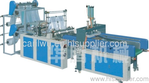 SHXJ-C800 full automatic T-shirt hot sealing cold cutting bag making machine