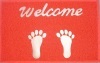 Welcome red outdoor mat