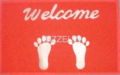 Welcome red outdoor mat