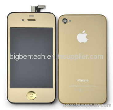 For iphone 4G/4S Colour Plating Mirror LCD Digitizer Back Housing Full Assembly