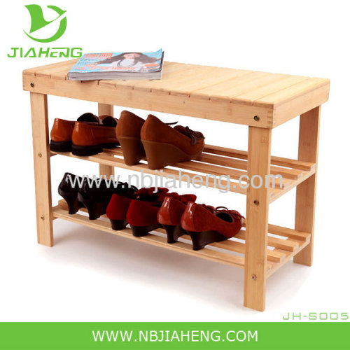 Natural Bamboo Shoe Bench