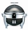 Round chafing dish with chrome leg