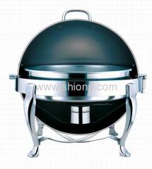 Round chafing dish with chrome legs