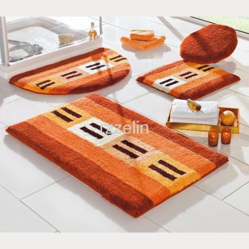 Anti slip shaggy banthroom mats sets