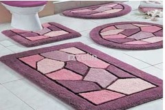 slip resistant acrylic tufted bathroom mats set